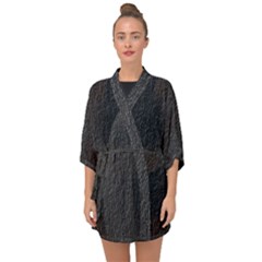 Black Wall Texture Half Sleeve Chiffon Kimono by artworkshop