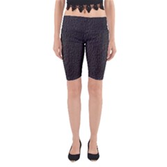 Black Wall Texture Yoga Cropped Leggings by artworkshop