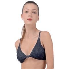 Black Wall Texture Knot Up Bikini Top by artworkshop