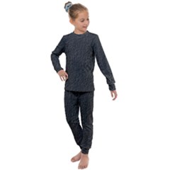 Black Wall Texture Kids  Long Sleeve Set  by artworkshop