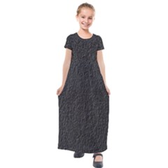 Black Wall Texture Kids  Short Sleeve Maxi Dress by artworkshop