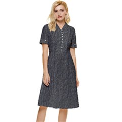 Black Wall Texture Button Top Knee Length Dress by artworkshop