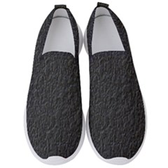 Black Wall Texture Men s Slip On Sneakers by artworkshop