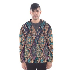 Flower Texture Men s Hooded Windbreaker by artworkshop