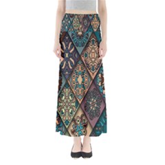 Flower Texture Full Length Maxi Skirt by artworkshop