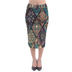 Flower Texture Midi Pencil Skirt by artworkshop