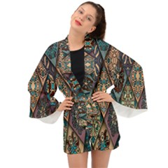 Flower Texture Long Sleeve Kimono by artworkshop