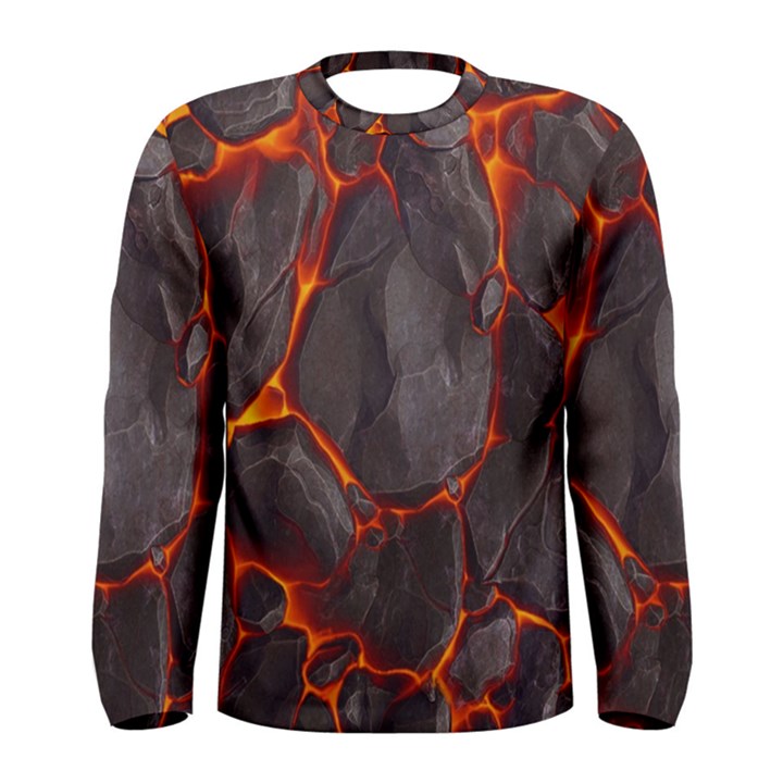 Lava Volcanic Rock Texture Men s Long Sleeve Tee