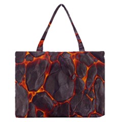 Lava Volcanic Rock Texture Zipper Medium Tote Bag by artworkshop