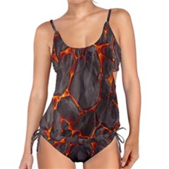 Lava Volcanic Rock Texture Tankini Set by artworkshop