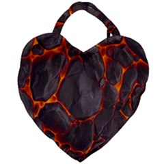 Lava Volcanic Rock Texture Giant Heart Shaped Tote