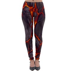 Lava Volcanic Rock Texture Lightweight Velour Leggings by artworkshop