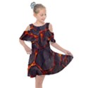 Lava Volcanic Rock Texture Kids  Shoulder Cutout Chiffon Dress View1