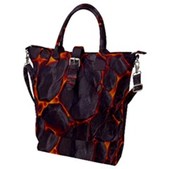 Lava Volcanic Rock Texture Buckle Top Tote Bag by artworkshop