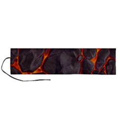 Lava Volcanic Rock Texture Roll Up Canvas Pencil Holder (l) by artworkshop