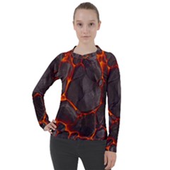 Lava Volcanic Rock Texture Women s Pique Long Sleeve Tee