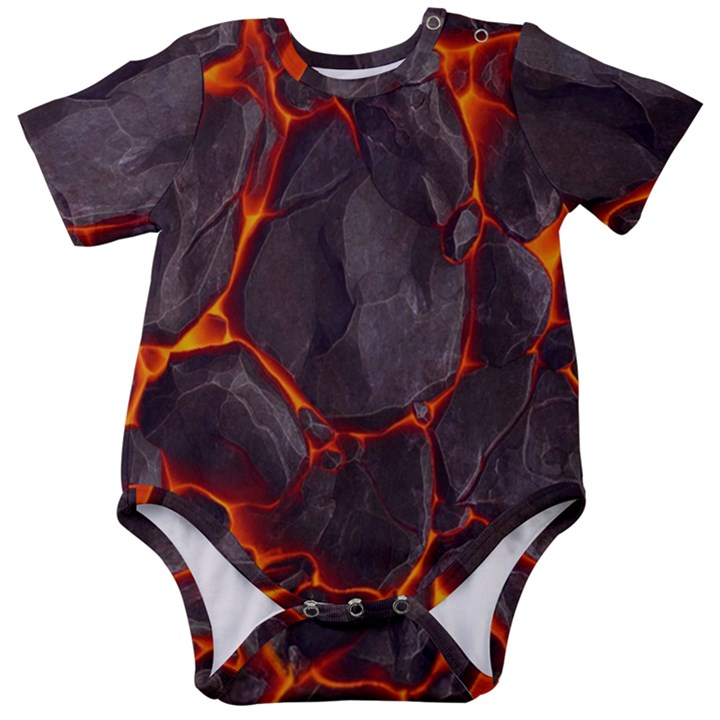 Lava Volcanic Rock Texture Baby Short Sleeve Bodysuit