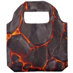 Lava Volcanic Rock Texture Foldable Grocery Recycle Bag by artworkshop