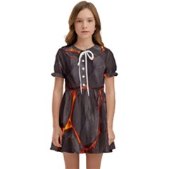 Lava Volcanic Rock Texture Kids  Sweet Collar Dress