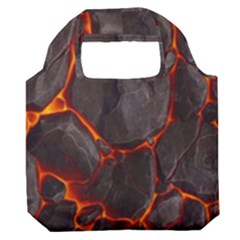 Lava Volcanic Rock Texture Premium Foldable Grocery Recycle Bag by artworkshop