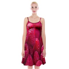 Raspberries Spaghetti Strap Velvet Dress by artworkshop