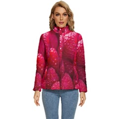 Raspberries Women s Puffer Bubble Jacket Coat by artworkshop