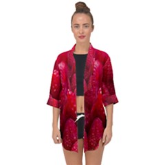 Raspberries Open Front Chiffon Kimono by artworkshop