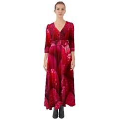 Raspberries Button Up Boho Maxi Dress by artworkshop