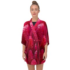 Raspberries Half Sleeve Chiffon Kimono by artworkshop