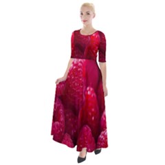 Raspberries Half Sleeves Maxi Dress by artworkshop