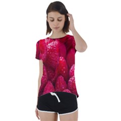 Raspberries Short Sleeve Open Back Tee by artworkshop