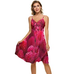 Raspberries Sleeveless Tie Front Chiffon Dress by artworkshop