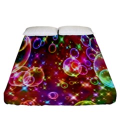 Rainbow Spectrum Bubbles Fitted Sheet (california King Size) by artworkshop