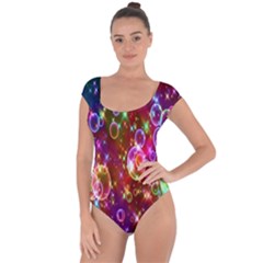 Rainbow Spectrum Bubbles Short Sleeve Leotard  by artworkshop