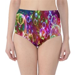 Rainbow Spectrum Bubbles Classic High-waist Bikini Bottoms by artworkshop