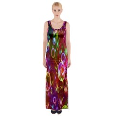 Rainbow Spectrum Bubbles Thigh Split Maxi Dress by artworkshop