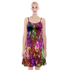 Rainbow Spectrum Bubbles Spaghetti Strap Velvet Dress by artworkshop