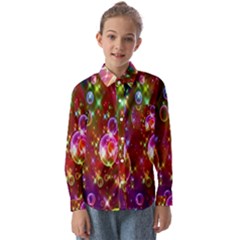 Rainbow Spectrum Bubbles Kids  Long Sleeve Shirt by artworkshop