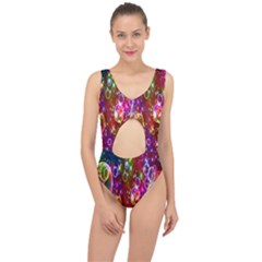 Rainbow Spectrum Bubbles Center Cut Out Swimsuit by artworkshop