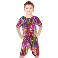 Rainbow Spectrum Bubbles Kids  Tee And Shorts Set by artworkshop