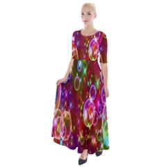 Rainbow Spectrum Bubbles Half Sleeves Maxi Dress by artworkshop