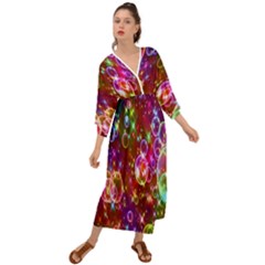 Rainbow Spectrum Bubbles Grecian Style  Maxi Dress by artworkshop