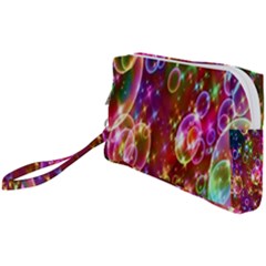 Rainbow Spectrum Bubbles Wristlet Pouch Bag (small) by artworkshop