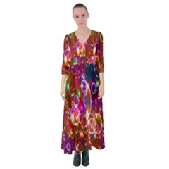 Rainbow Spectrum Bubbles Button Up Maxi Dress by artworkshop