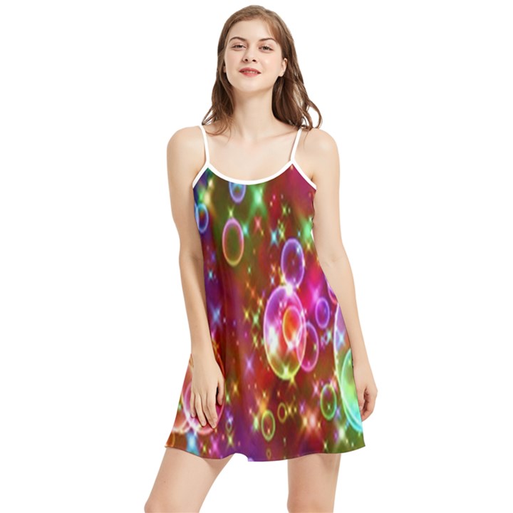 Rainbow spectrum bubbles Summer Frill Dress