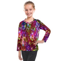 Rainbow Spectrum Bubbles Kids  Long Mesh Tee