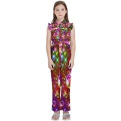 Rainbow Spectrum Bubbles Kids  Sleeveless Ruffle Edge Band Collar Chiffon One Piece by artworkshop