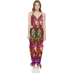 Rainbow Spectrum Bubbles Sleeveless Tie Ankle Chiffon Jumpsuit by artworkshop