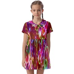 Rainbow Spectrum Bubbles Kids  Asymmetric Collar Dress by artworkshop