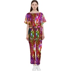 Rainbow Spectrum Bubbles Batwing Lightweight Chiffon Jumpsuit by artworkshop